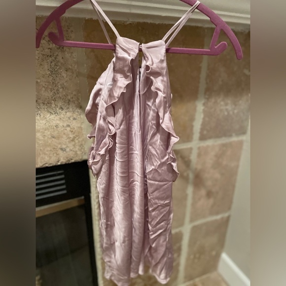 NWT Violet & Claire Rosy Taupe Sleeveless Blouse Flowy Cocktail Elegant L - Picture 4 of 7